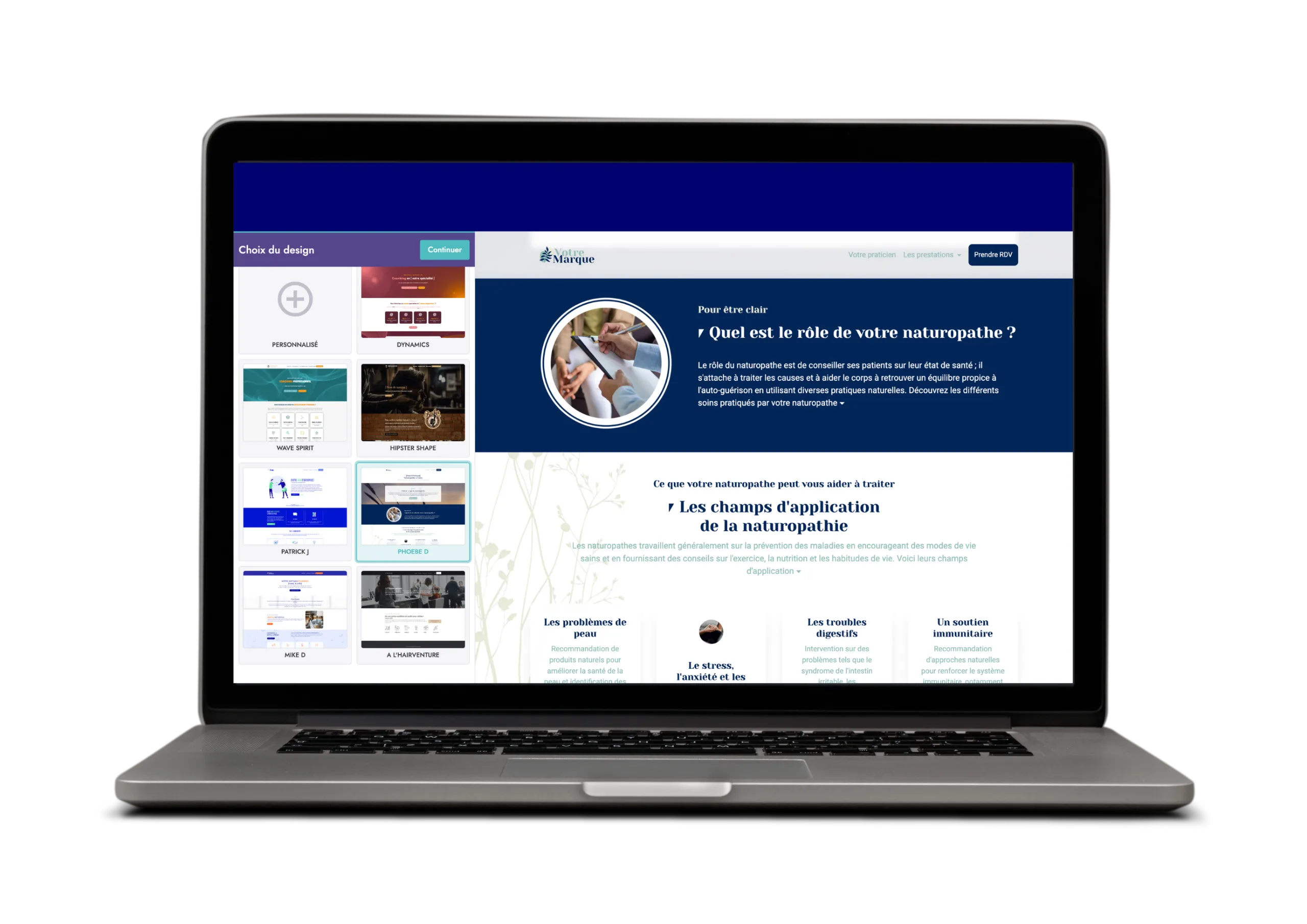 Appuyez-vous sur un design prêt à l'emploi