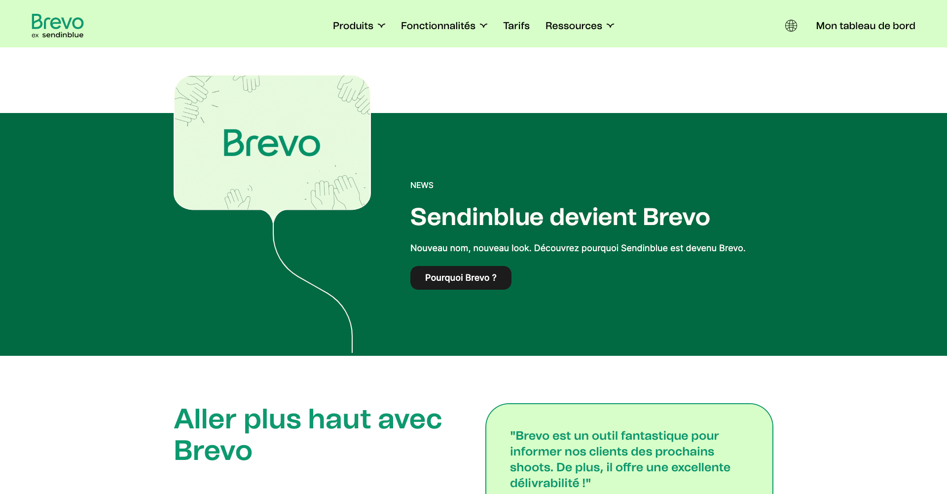 Nouveau design pour le site internet de Brevo