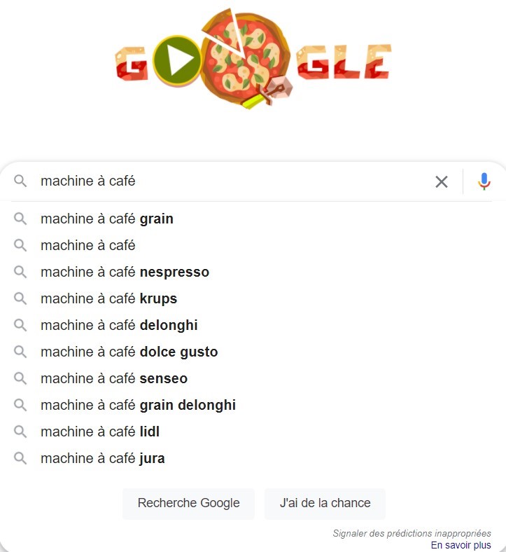 Suggestion de mots-clés Google